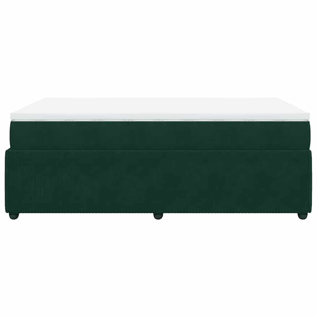 Box spring krevet s madracem tamnozeleni 120x200 cm baršunasti