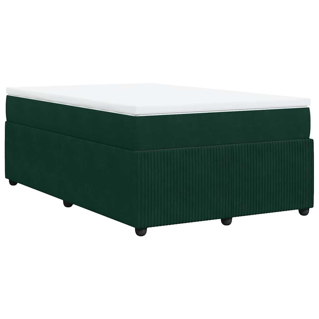 Box spring krevet s madracem tamnozeleni 120x200 cm baršunasti