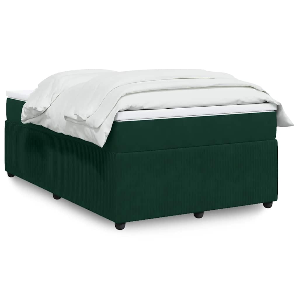 Box spring krevet s madracem tamnozeleni 120x200 cm baršunasti