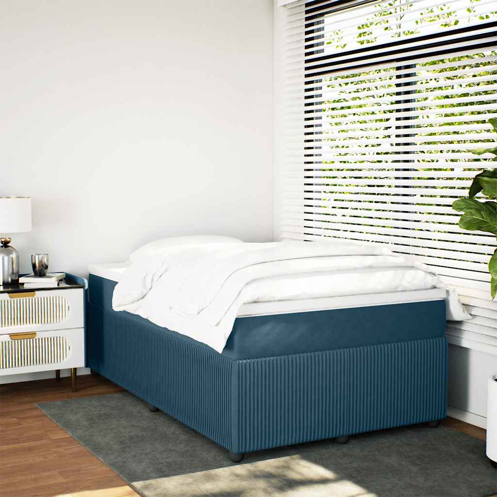 Box spring krevet s madracem tamnoplavi 120 x 200 cm baršunasti