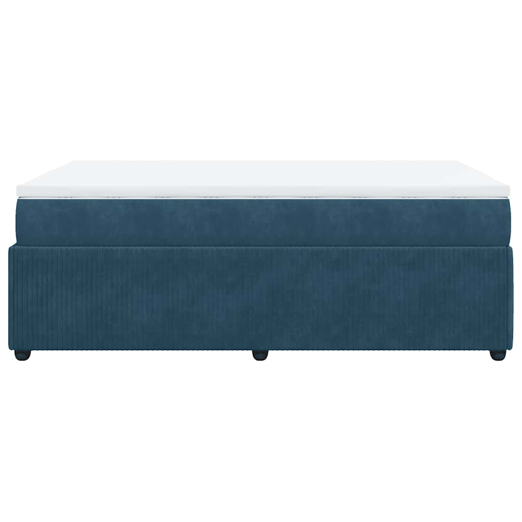 Box spring krevet s madracem tamnoplavi 120 x 200 cm baršunasti