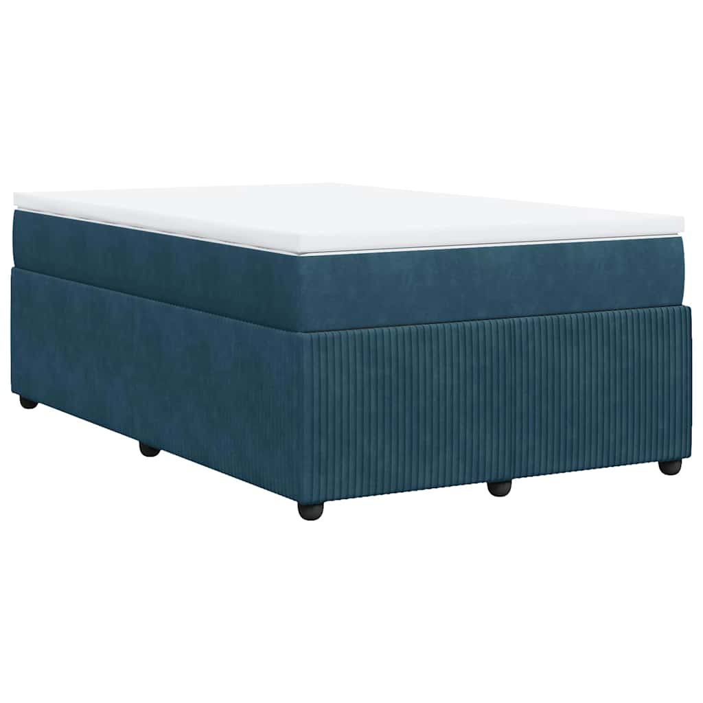 Box spring krevet s madracem tamnoplavi 120 x 200 cm baršunasti