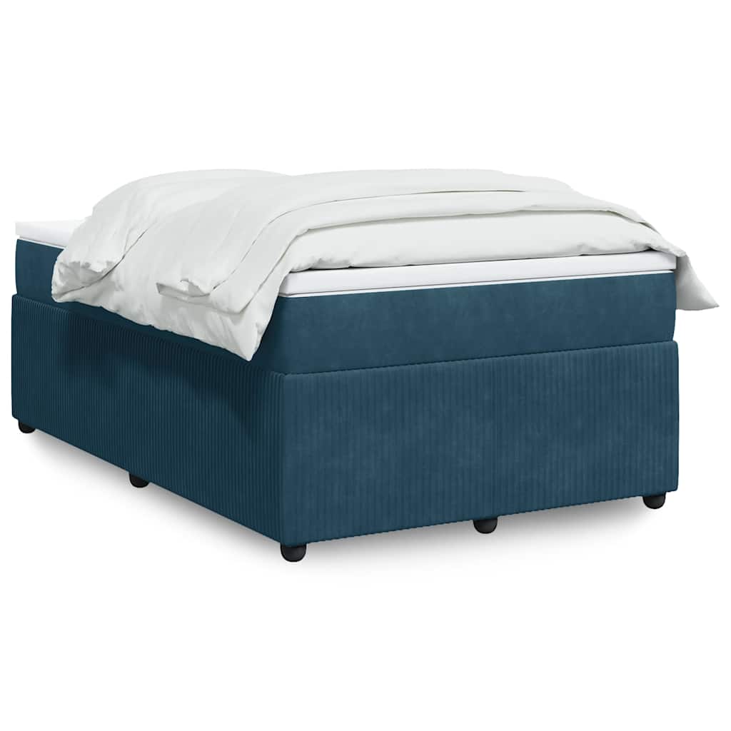 Box spring krevet s madracem tamnoplavi 120 x 200 cm baršunasti