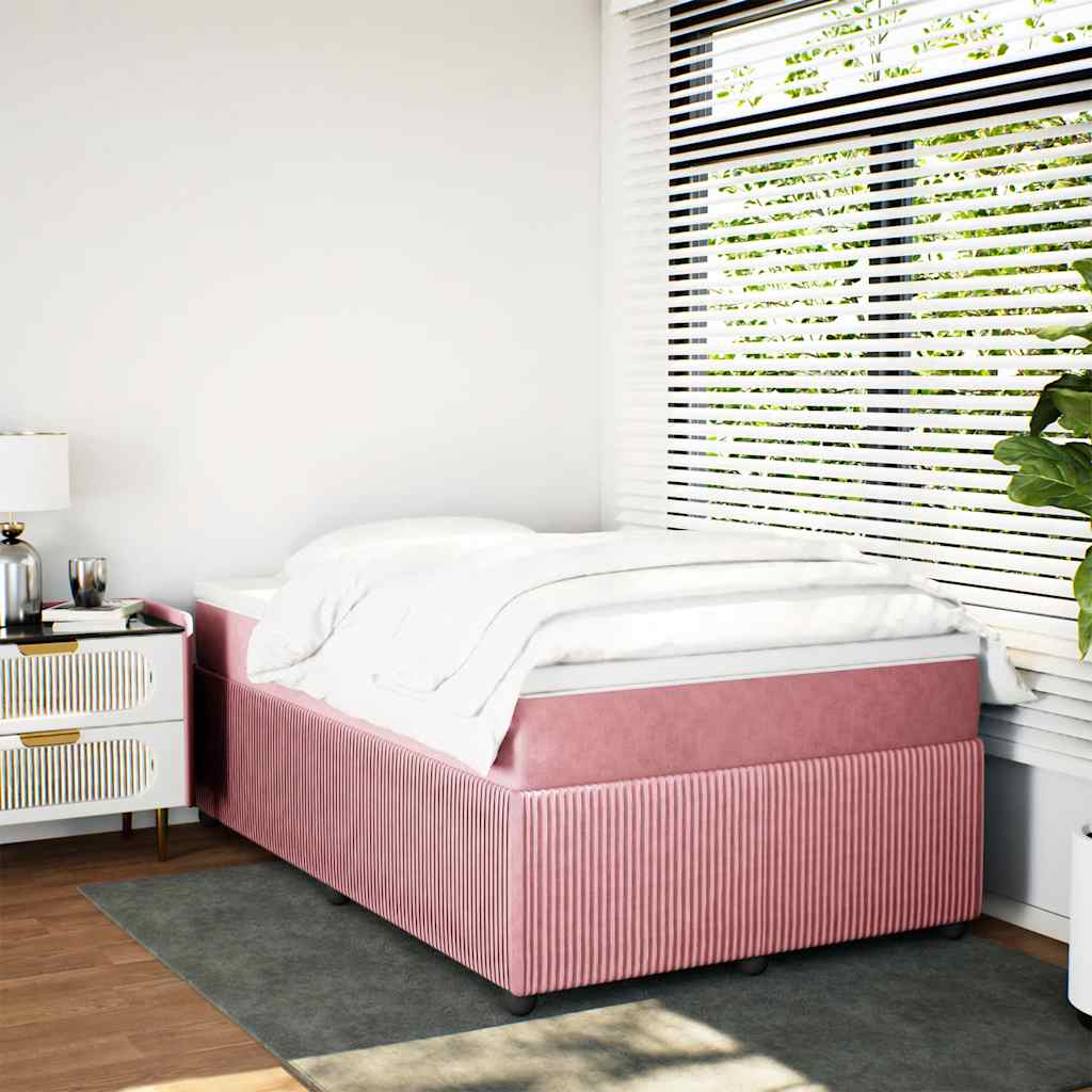 Box spring krevet s madracem ružičasti 120 x 200 cm baršunasti