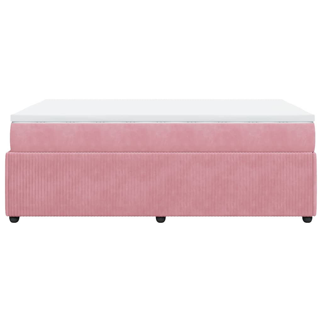 Box spring krevet s madracem ružičasti 120 x 200 cm baršunasti