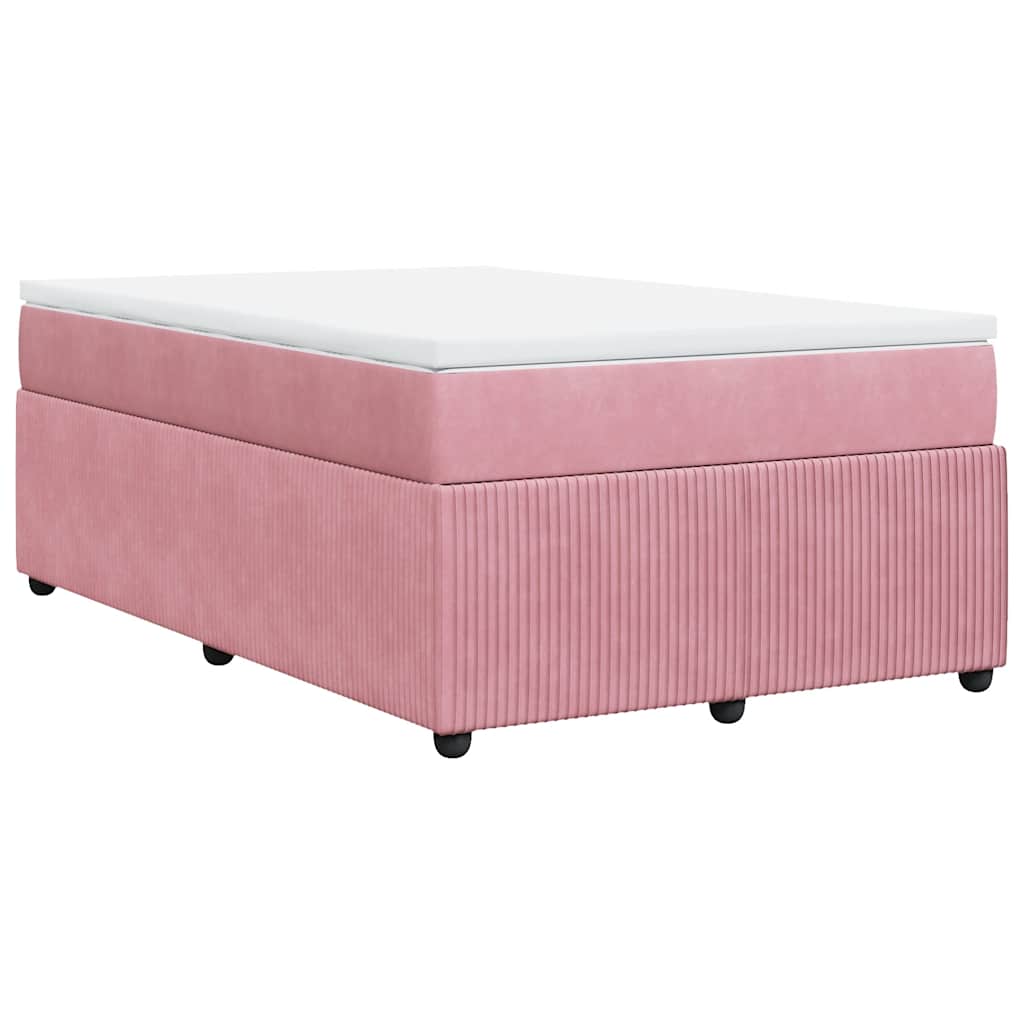 Box spring krevet s madracem ružičasti 120 x 200 cm baršunasti