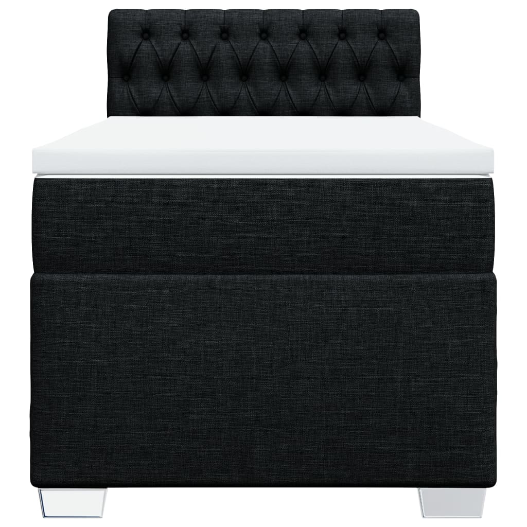 Box spring krevet s madracem crni 90x190 cm od tkanine