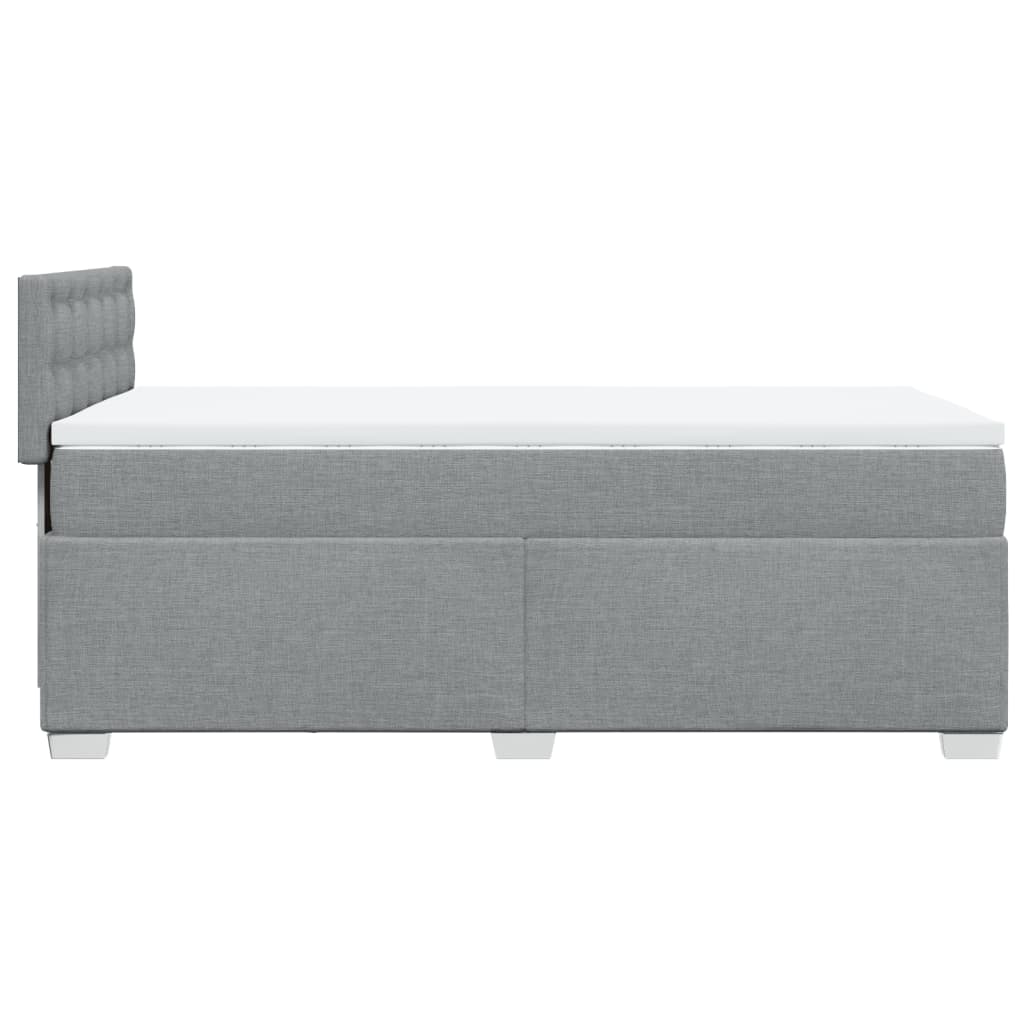 Box spring krevet s madracem svjetlosivi 90x190 cm od tkanine