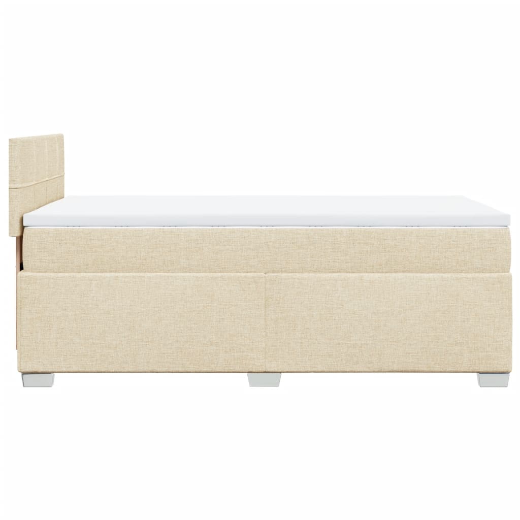 Krevet s oprugama i madracem krem 90 x 200 cm od tkanine