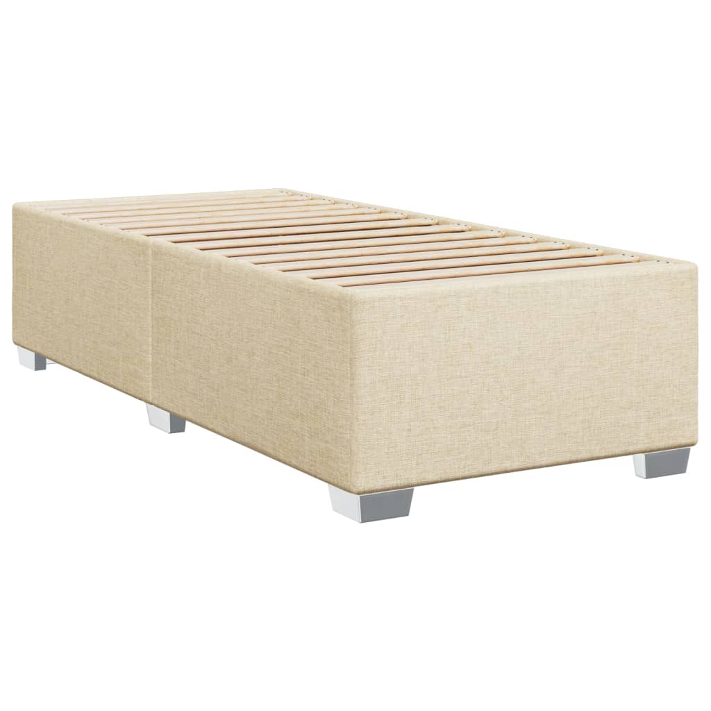 Krevet s oprugama i madracem krem 90 x 200 cm od tkanine