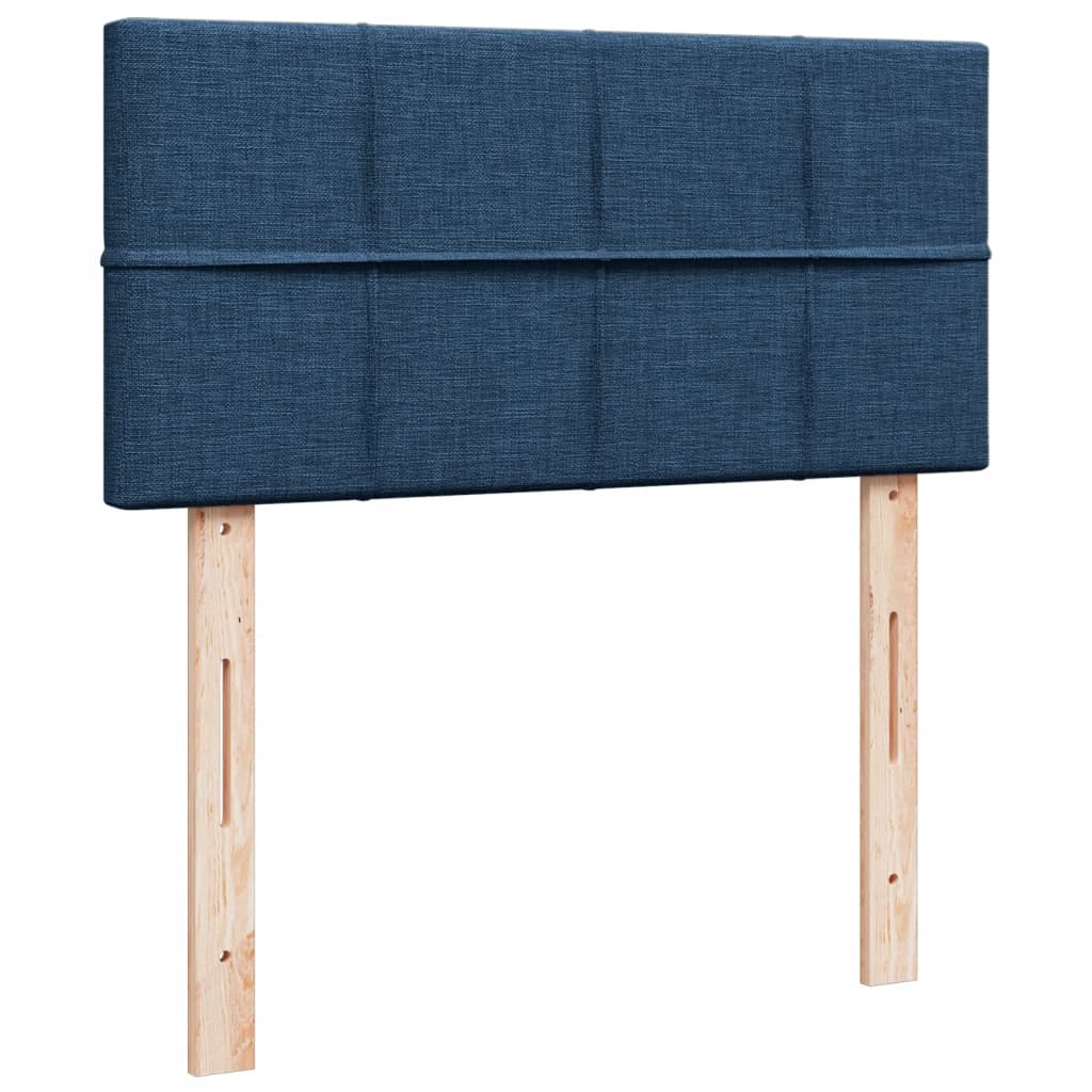 Krevet s oprugama i madracem plavi 100 x 200 cm od tkanine