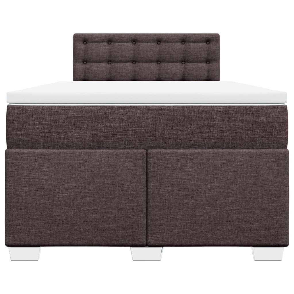 Krevet box spring s madracem tamnosmeđi 120 x 190 cm od tkanine