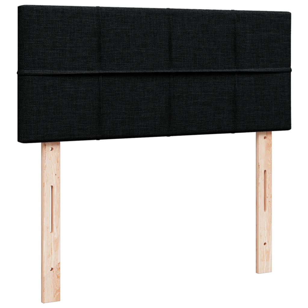 Krevet s oprugama i madracem crni 120 x 200cm od tkanine