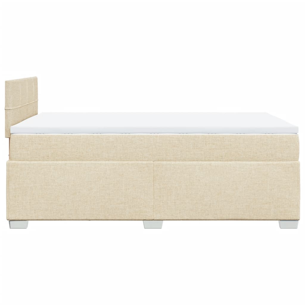 Krevet s oprugama i madracem krem 120 x 200 cm od tkanine