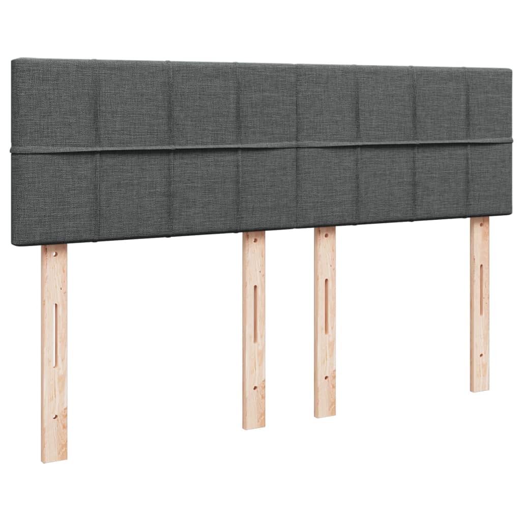 Krevet s oprugama i madracem tamnosivi 140x190 cm od tkanine