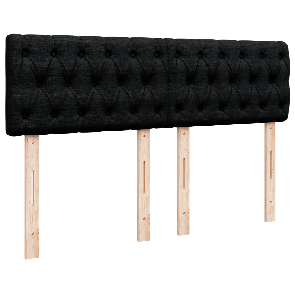 Krevet s oprugama i madracem crni 140 x 190 cm od tkanine