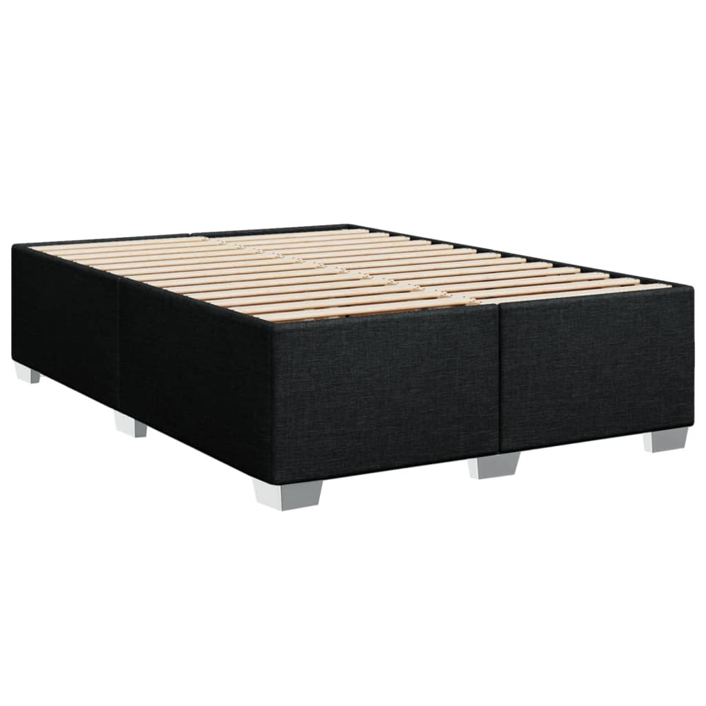 Krevet s oprugama i madracem crni 140 x 190 cm od tkanine