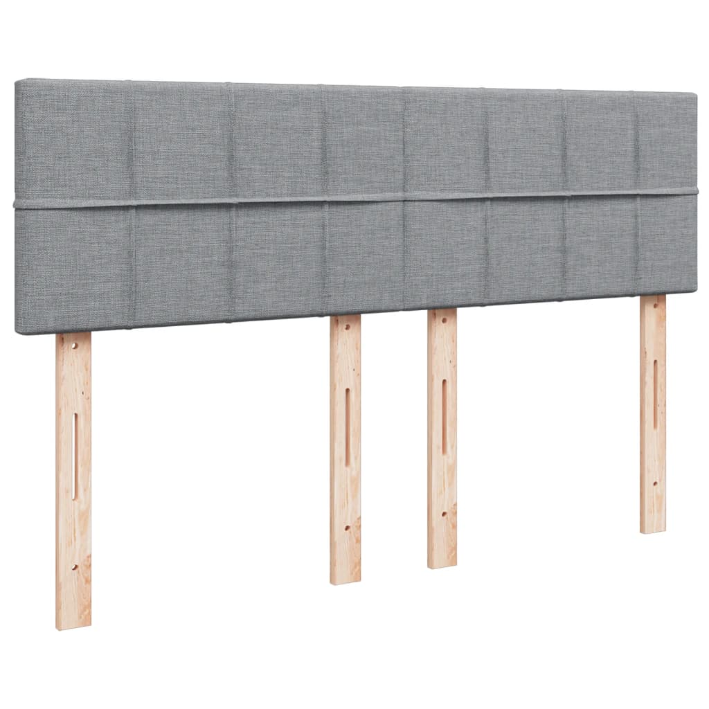 Krevet box spring s madracem svjetlosivi 140x200 cm od tkanine