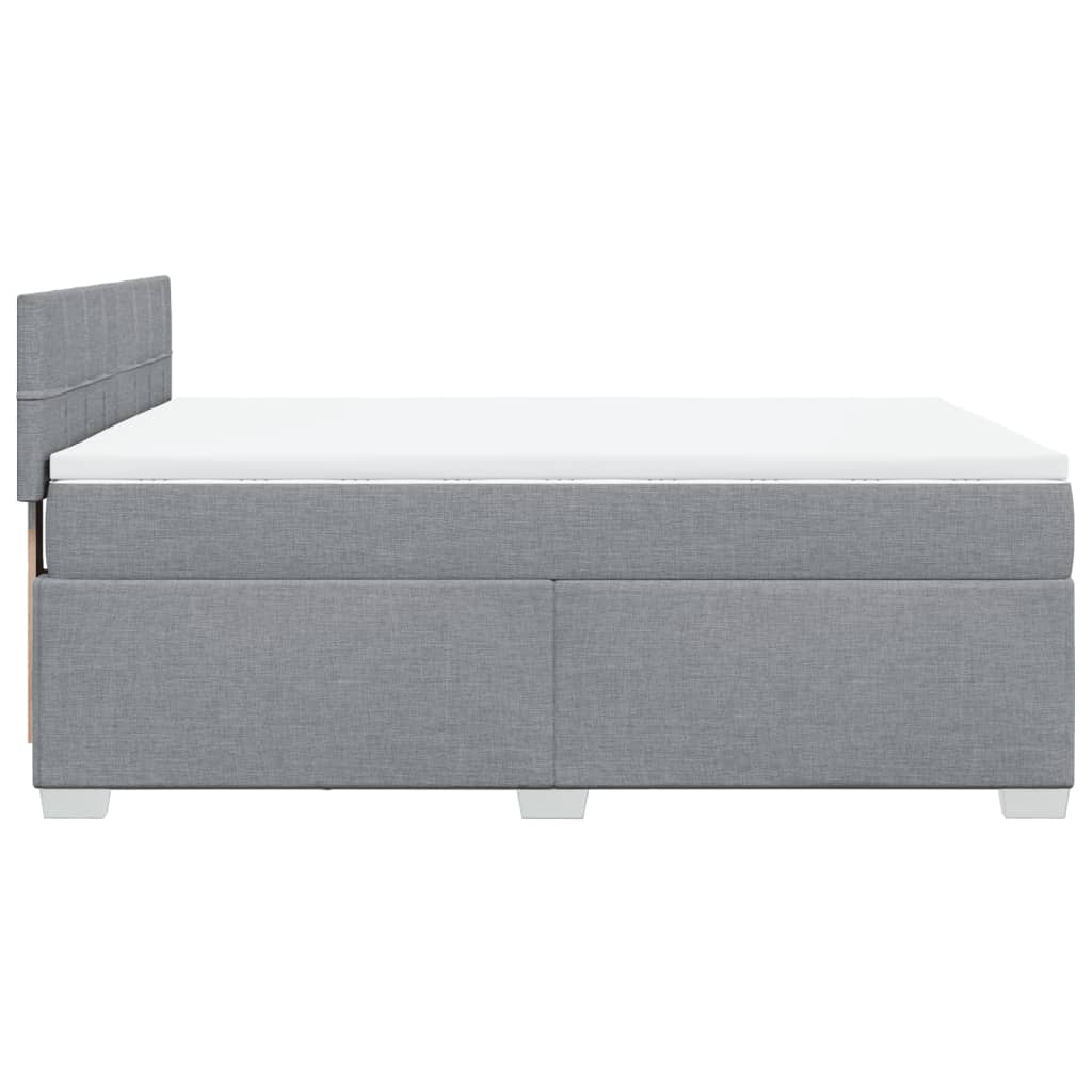 Krevet box spring s madracem svjetlosivi 140x200 cm od tkanine