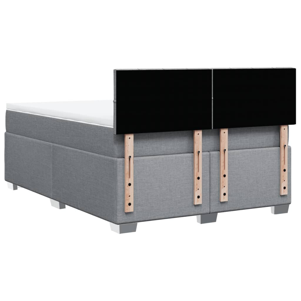 Krevet box spring s madracem svjetlosivi 140x200 cm od tkanine