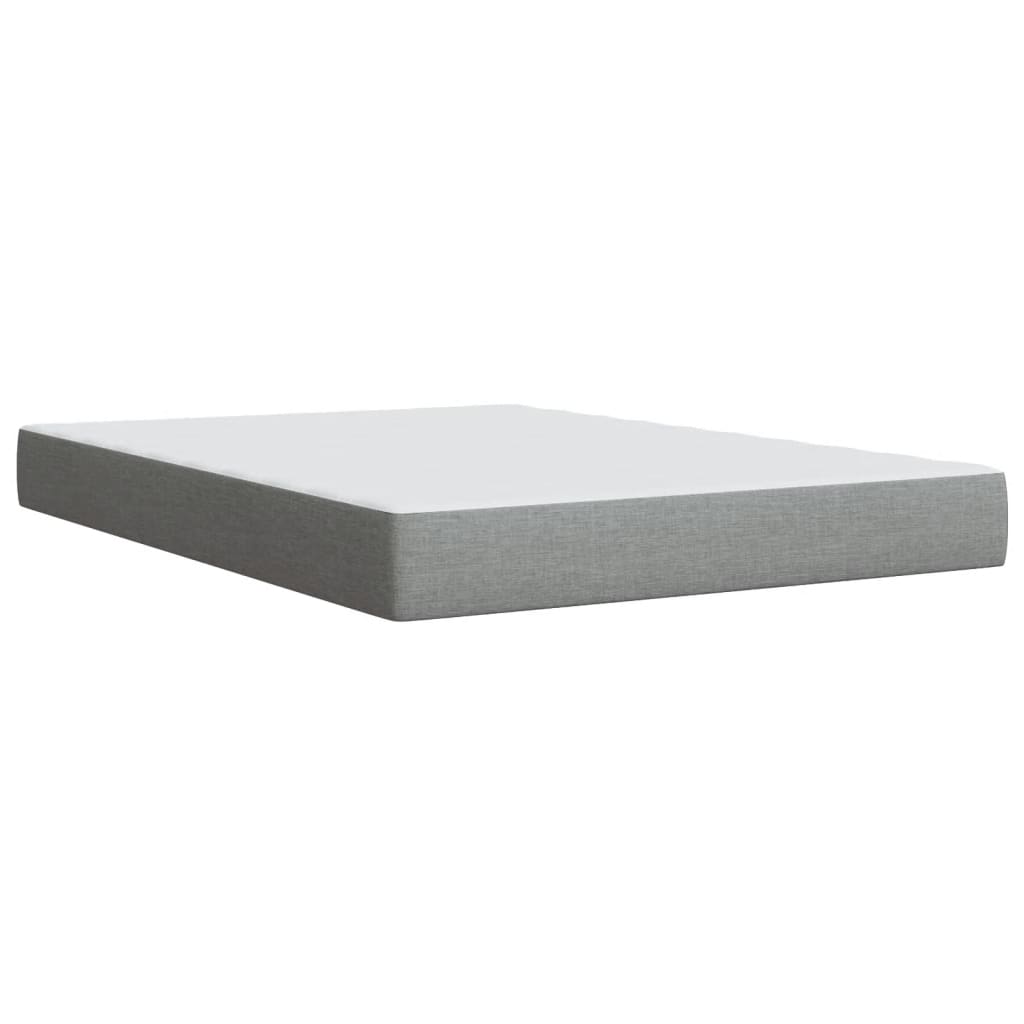 Krevet box spring s madracem svjetlosivi 140x200 cm od tkanine