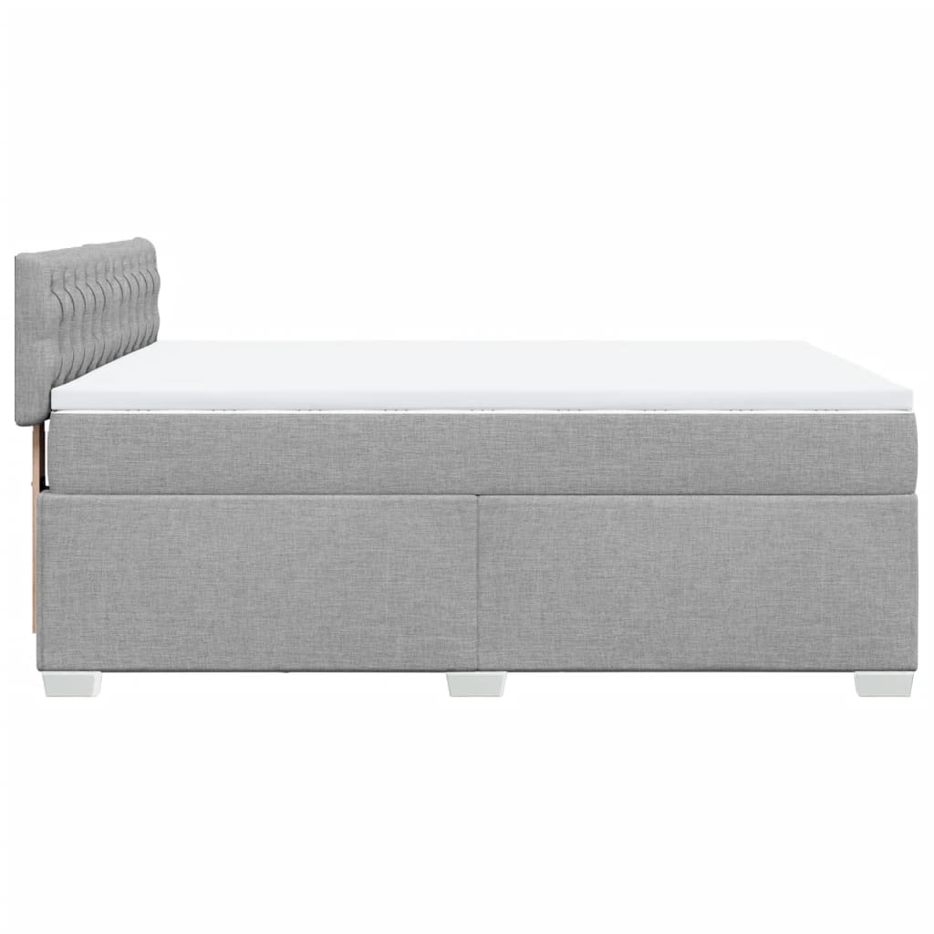 Krevet box spring s madracem svjetlosivi 140x200 cm od tkanine