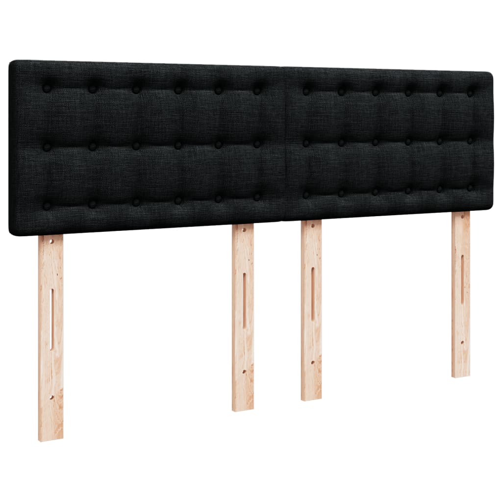 Krevet s oprugama i madracem crni 140x200 cm od tkanine