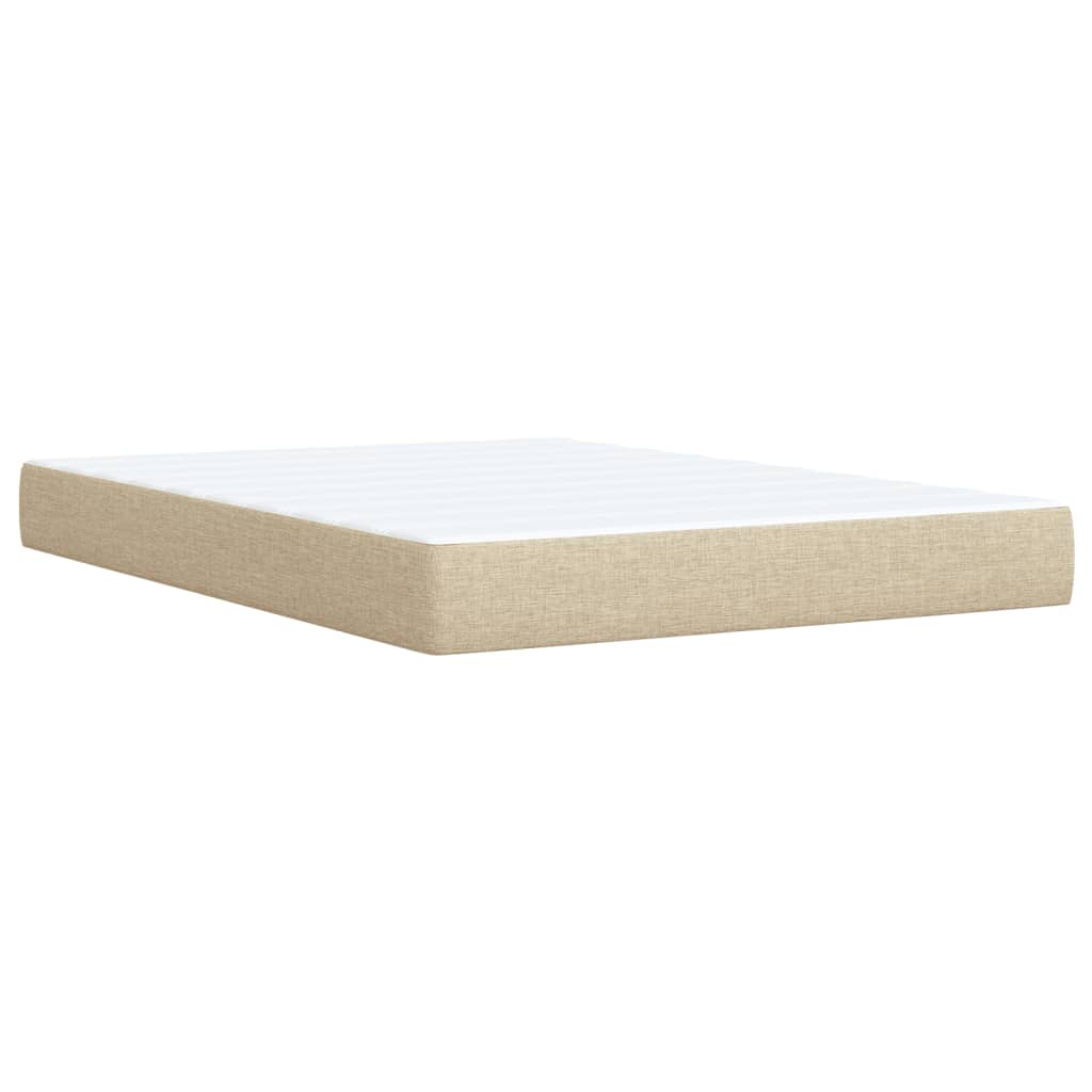 Krevet s oprugama i madracem krem 160x200 cm od tkanine