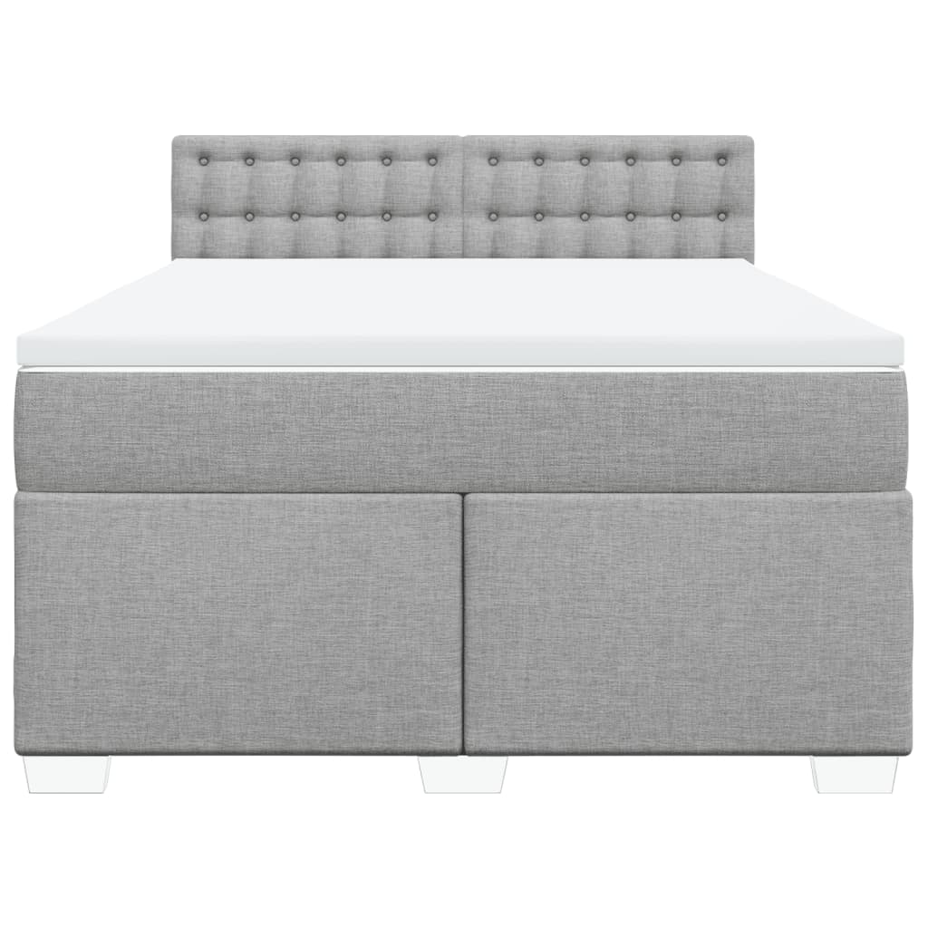 Krevet box spring s madracem svjetlosiva 160x200 cm tkanina