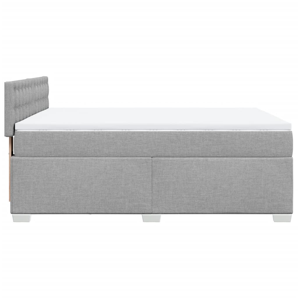 Krevet box spring s madracem svjetlosiva 160x200 cm tkanina