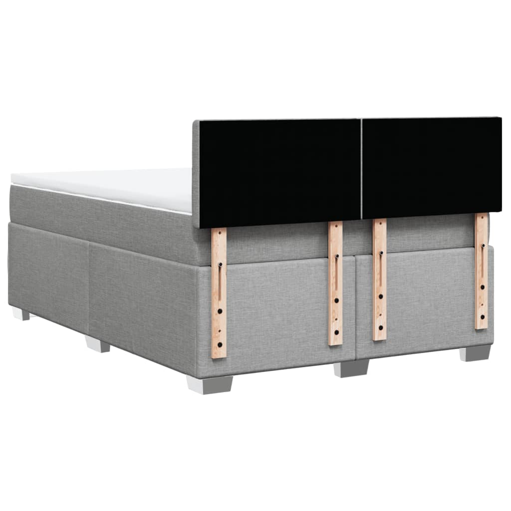 Krevet box spring s madracem svjetlosiva 160x200 cm tkanina