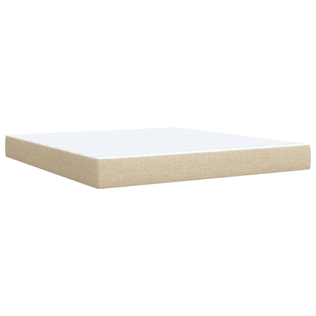 Krevet s oprugama i madracem krem 180x200 cm od tkanine
