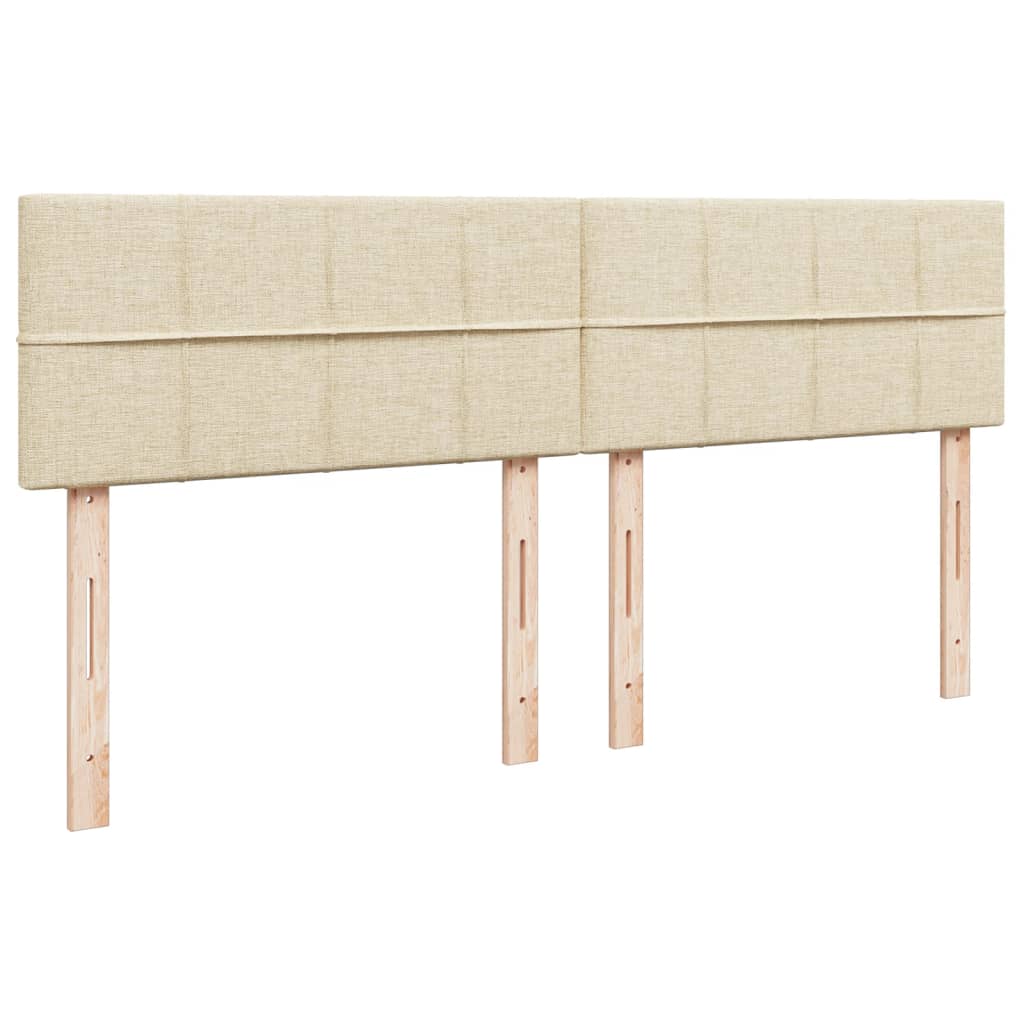 Krevet s oprugama i madracem krem 200 x 200 cm od tkanine