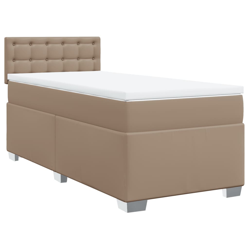 Krevet s oprugama i madrac cappuccino 80x200 cm od umjetne kože