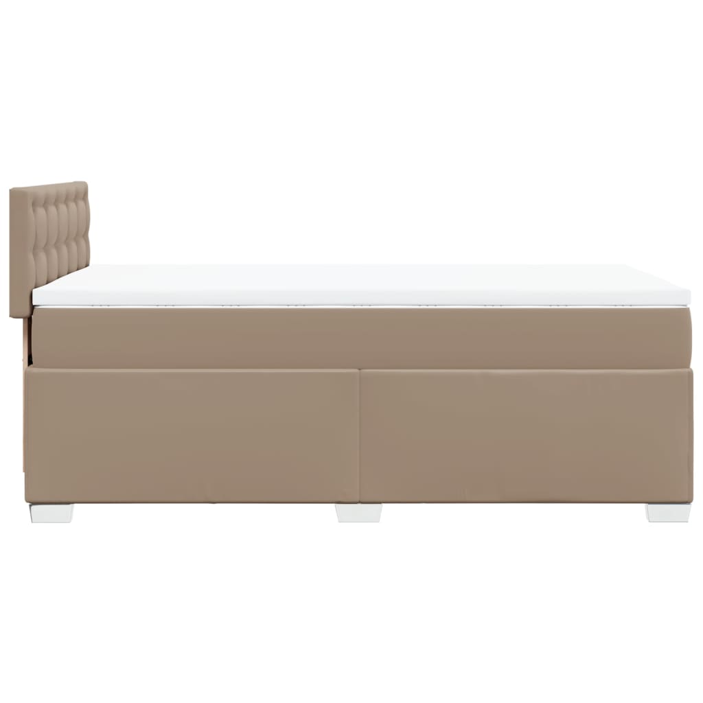 Krevet s oprugama i madrac cappuccino 80x200 cm od umjetne kože
