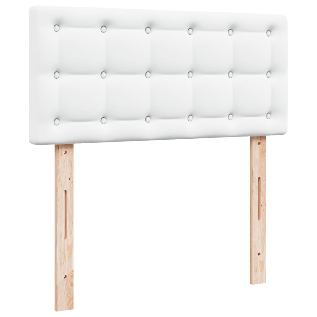 Krevet s oprugama i madracem bijeli 100x200 cm od umjetne kože