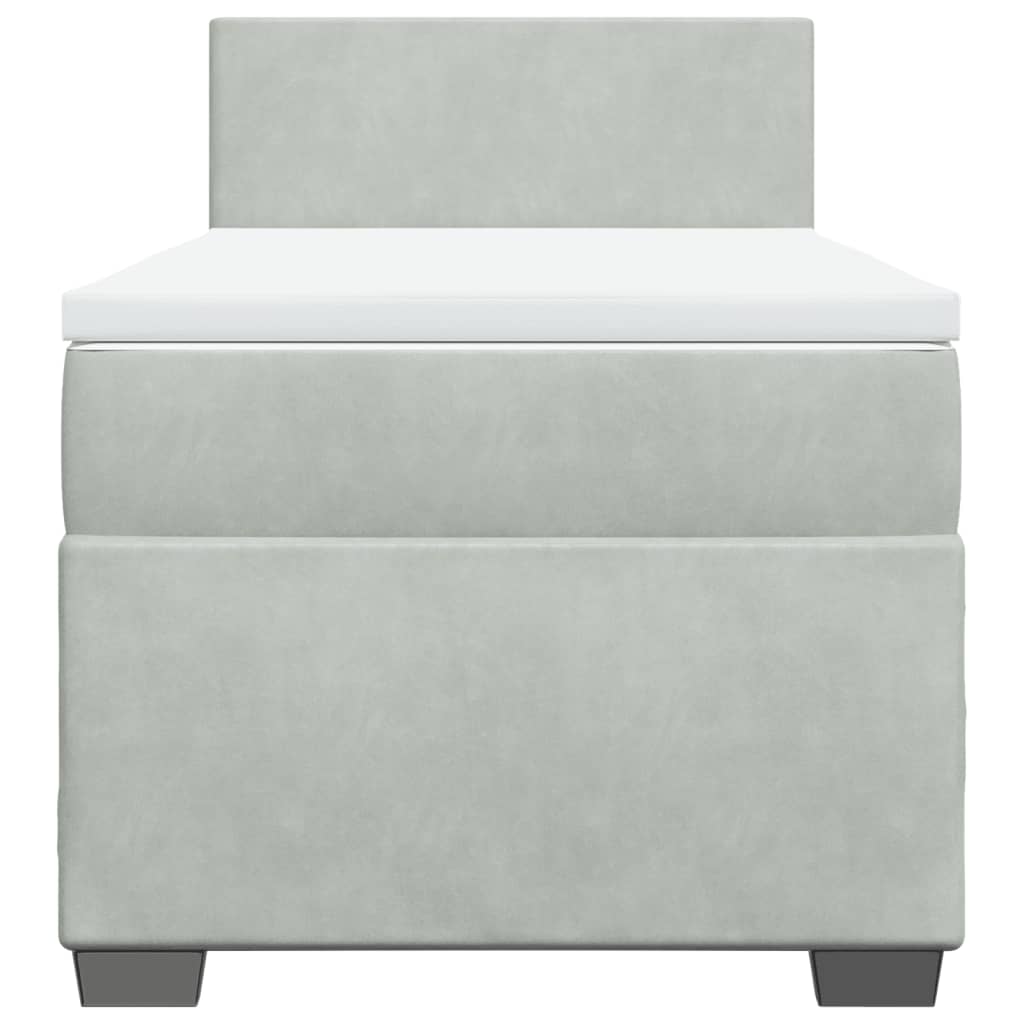 Box spring krevet s madracem svjetlosivi 80 x 200 cm baršunasti