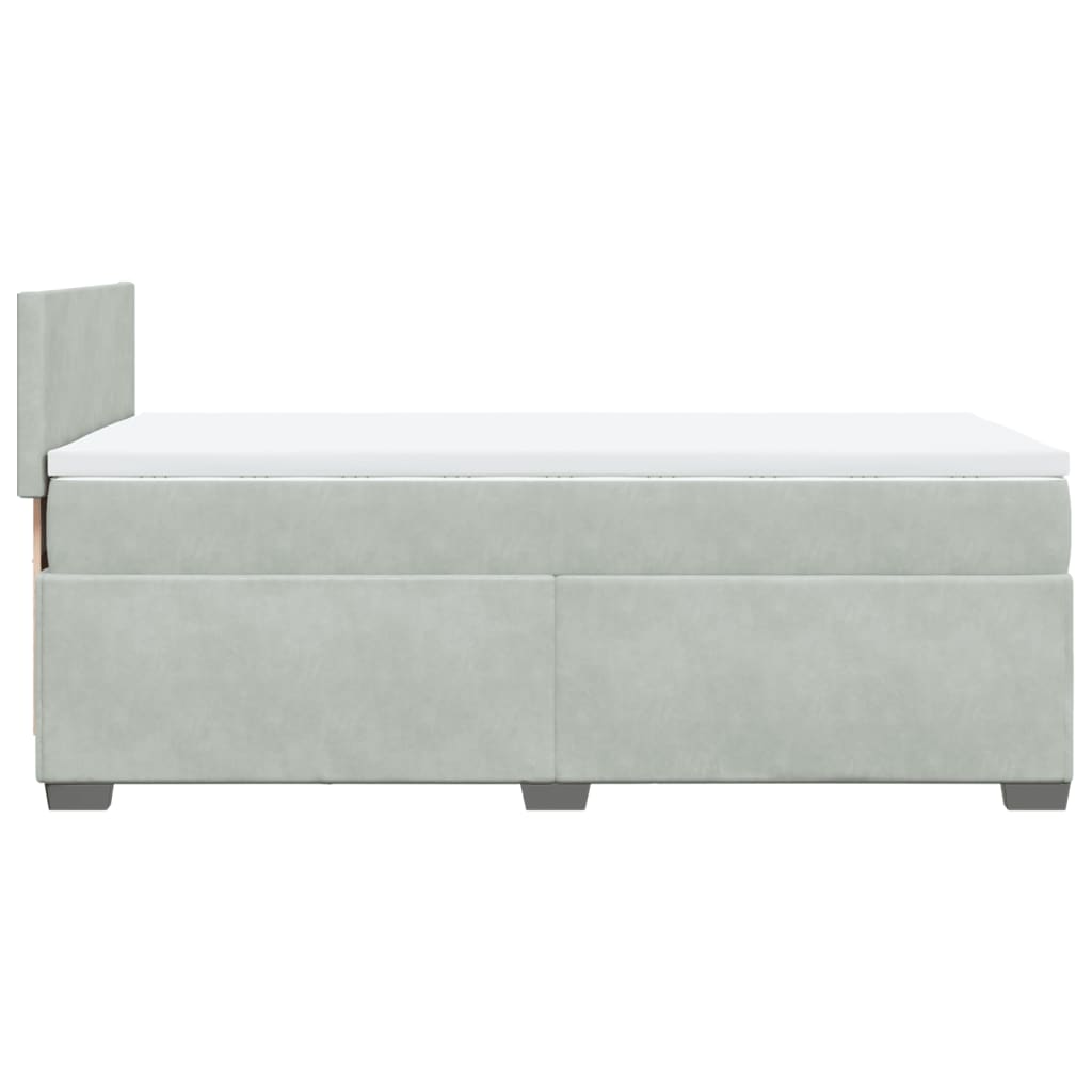 Box spring krevet s madracem svjetlosivi 80 x 200 cm baršunasti