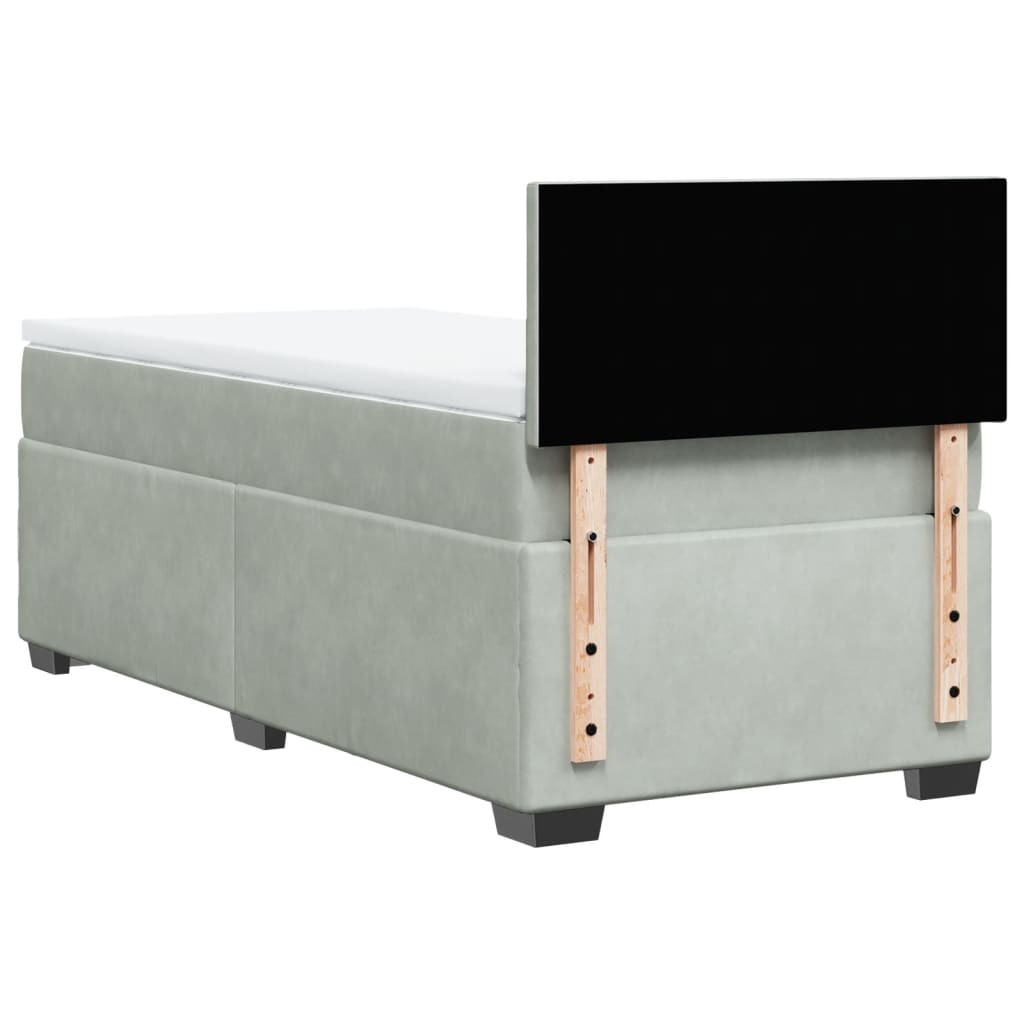 Box spring krevet s madracem svjetlosivi 80 x 200 cm baršunasti
