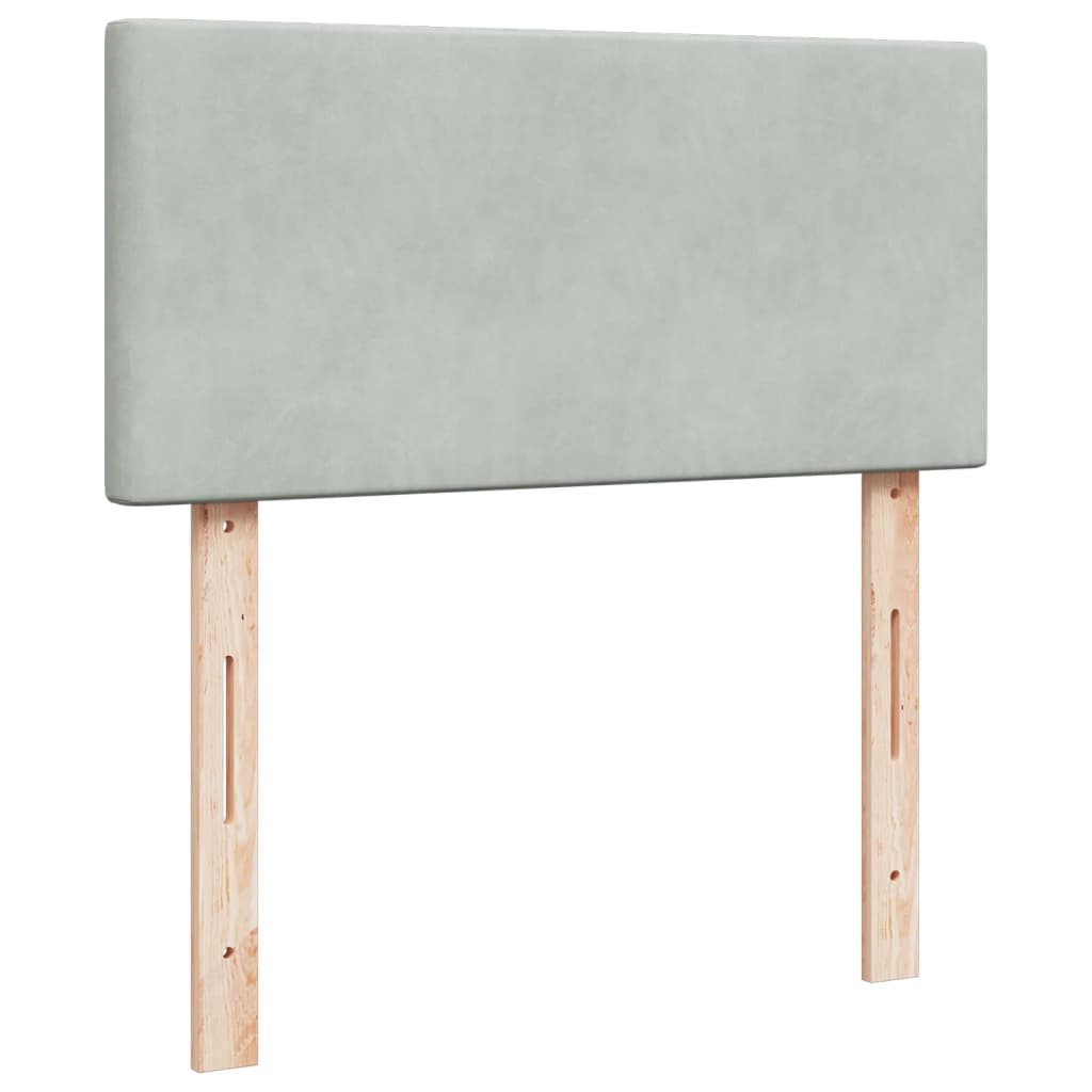 Box spring krevet s madracem svjetlosivi 80 x 200 cm baršunasti