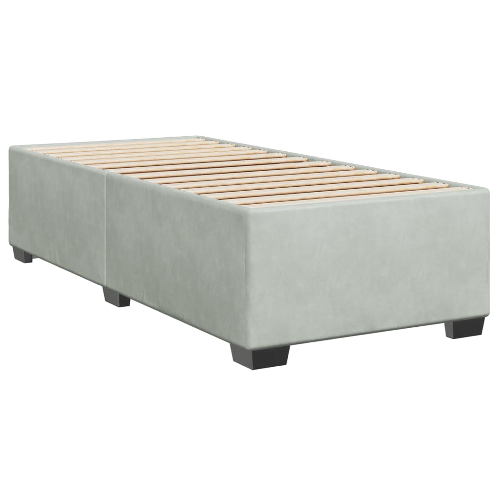 Box spring krevet s madracem svjetlosivi 80 x 200 cm baršunasti