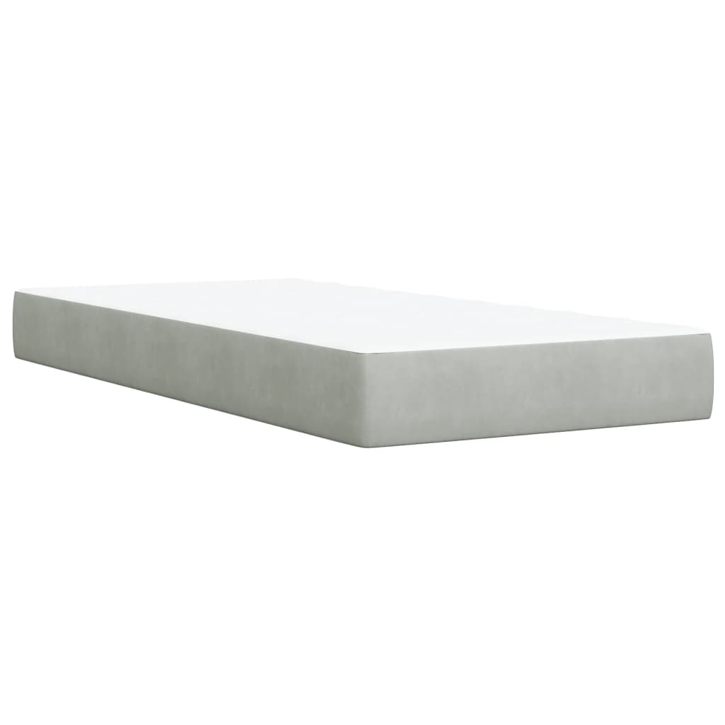 Box spring krevet s madracem svjetlosivi 80 x 200 cm baršunasti