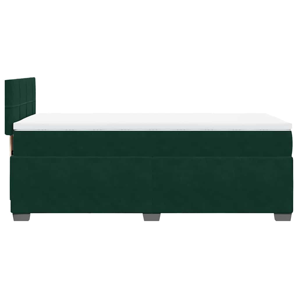 Box spring krevet s madracem tamnozeleni 80 x 200 cm baršunasti