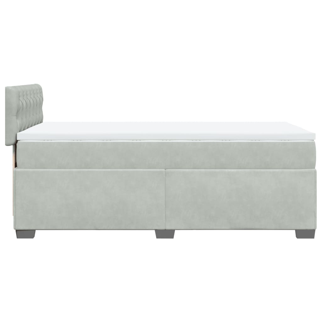 Box spring krevet s madracem svjetlosivi 80 x 200 cm baršunasti