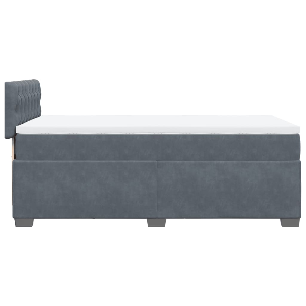 Box spring krevet s madracem tamnosivi 80 x 200 cm baršunasti