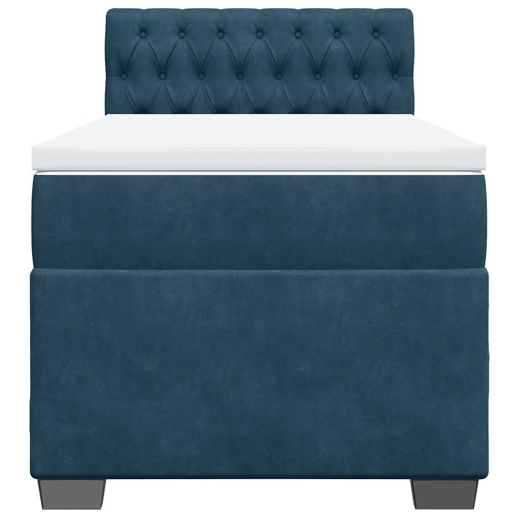 Box spring krevet s madracem tamnoplavi 80 x 200 cm baršunasti