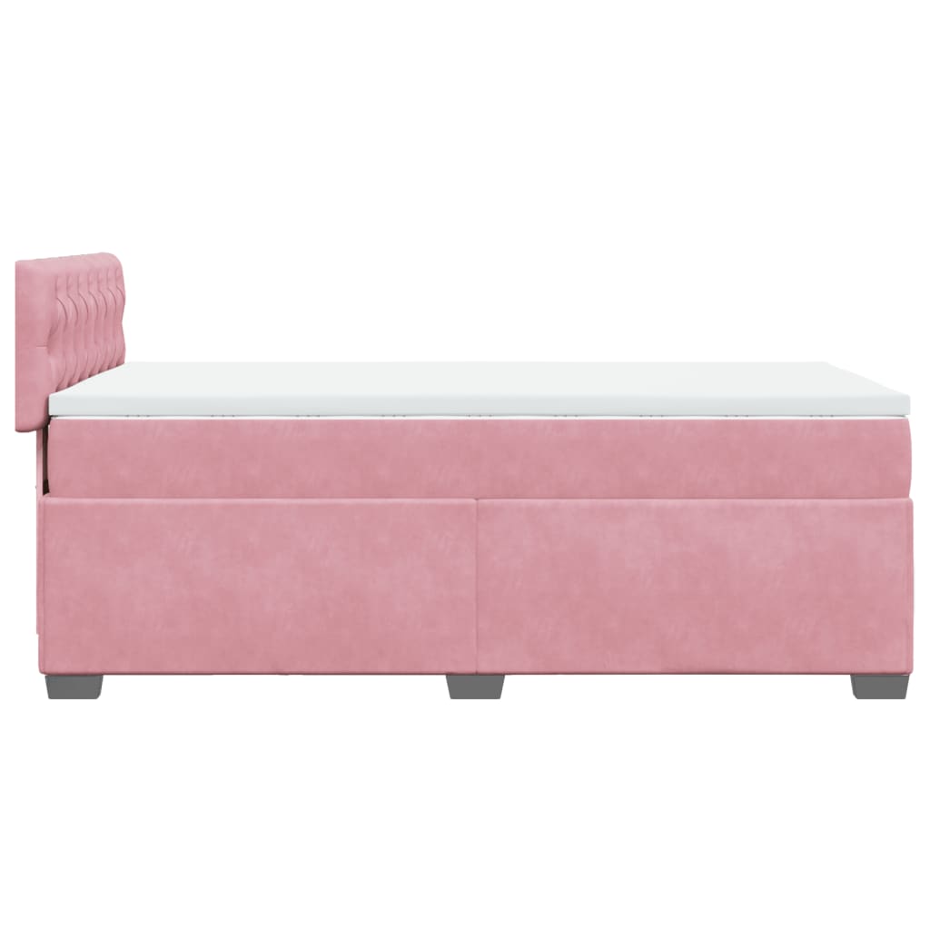 Box spring krevet s madracem ružičasti 80 x 200 cm baršunasti