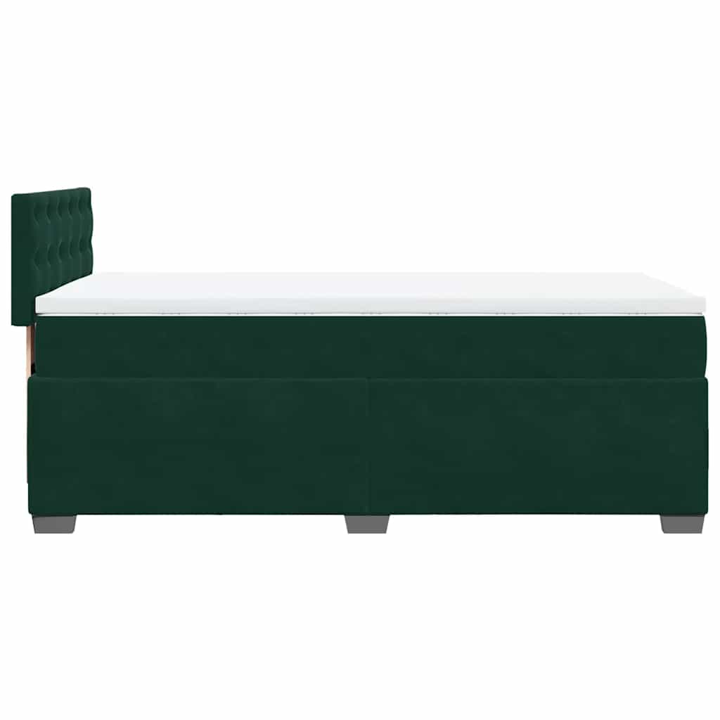 Box spring krevet s madracem tamnozeleni 80 x 200 cm baršunasti