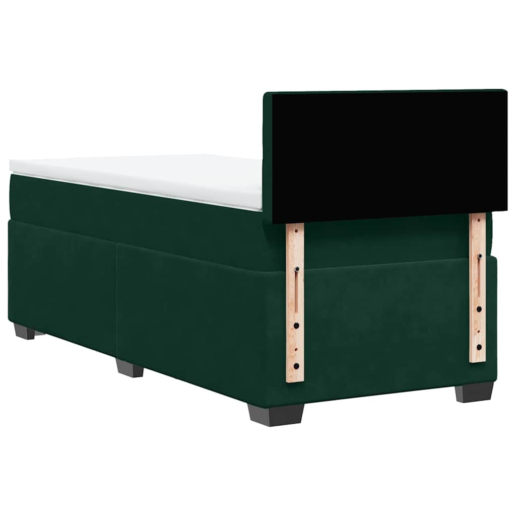 Box spring krevet s madracem tamnozeleni 80 x 200 cm baršunasti