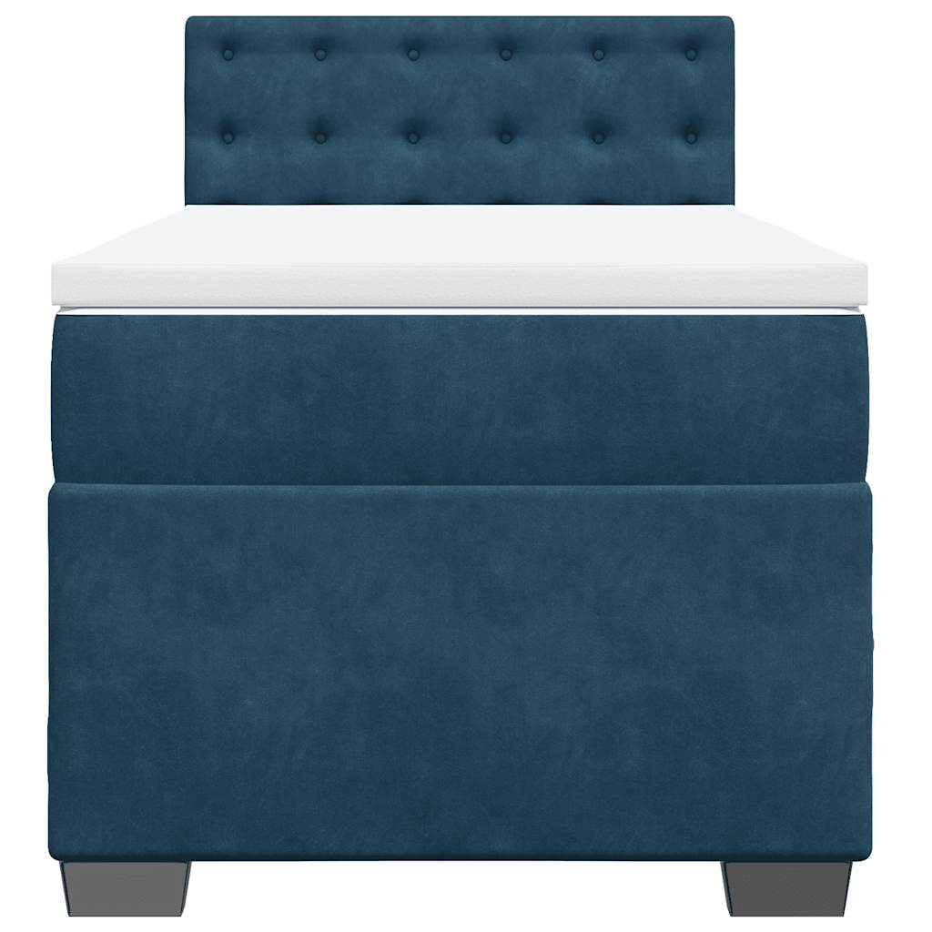 Box spring krevet s madracem tamnoplavi 80 x 200 cm baršunasti